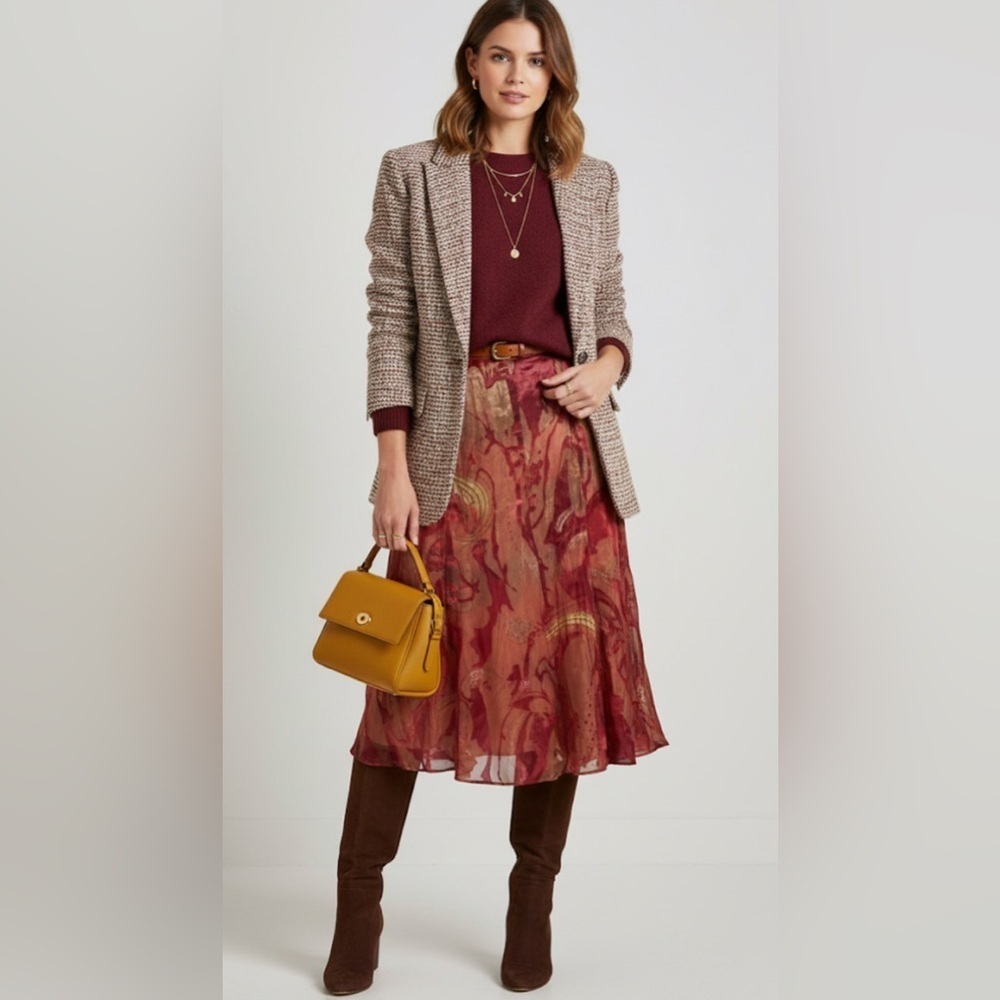 Coldwater Creek Burnout Silk Blend Skirt XS Fairy Grunge - Picture 1 of 16